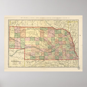 Map of Nebraska (1902) Poster