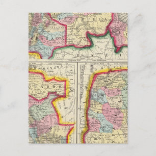 Map Of New Granada, Venezuela, And Guiana Postcard