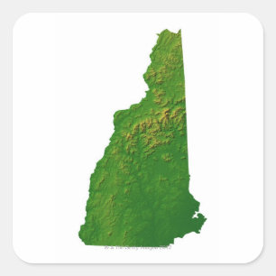 Map of New Hampshire Square Sticker