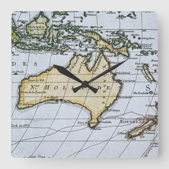 Map of New Holland Square Wall Clock (Front)