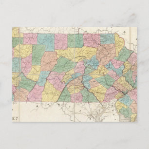 Map of New Jersey And Pennsylvania Postcard
