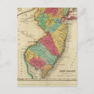 Map Of New Jersey Postcard