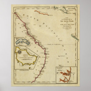 Map of New South Wales Poster