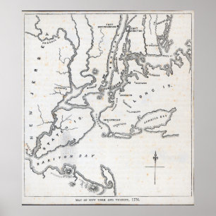 Map of New York and the Vicinity Poster