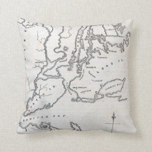 Map of New York and the Vicinity Throw Pillow