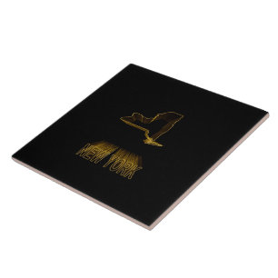 Map of New York, Gold Map Tile
