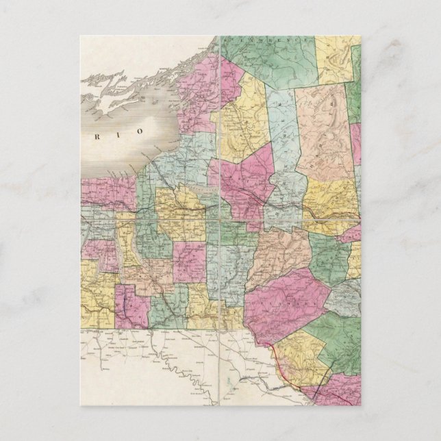 Map of New York Postcard (Front)