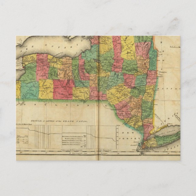 Map Of New York Postcard (Front)