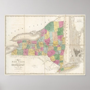Map of New York Poster