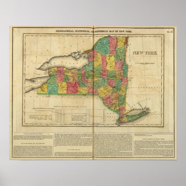Map Of New York Poster (Front)