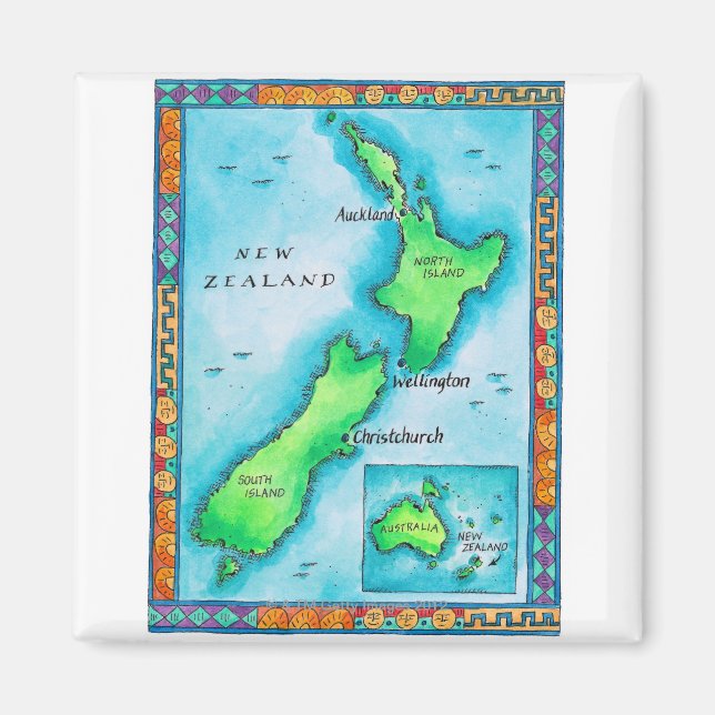 Map of New Zealand Magnet (Front)