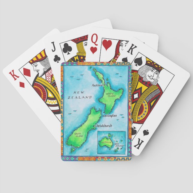 Map of New Zealand Playing Cards (Back)