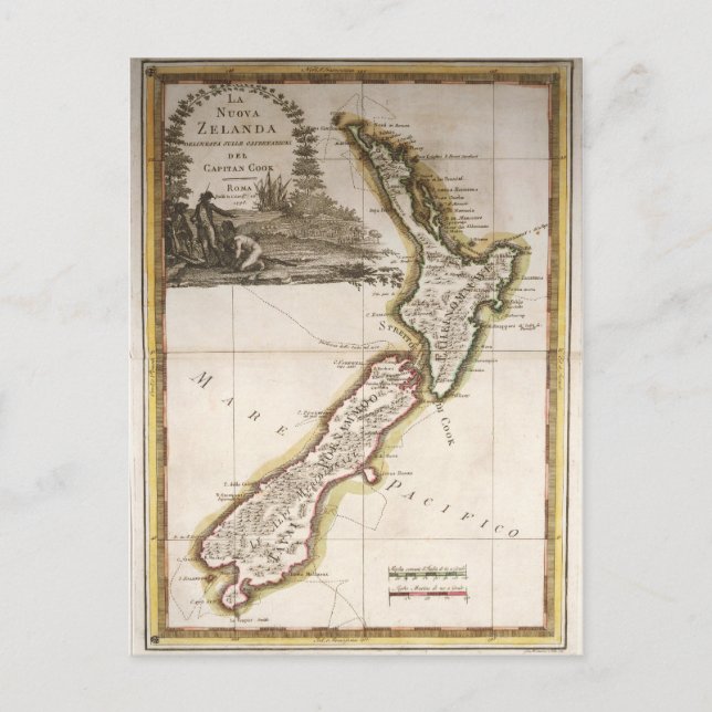 Map of New Zealand Postcard (Front)