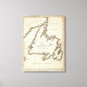 Map of Newfoundland Canvas Print