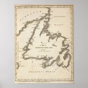 Map of Newfoundland Poster