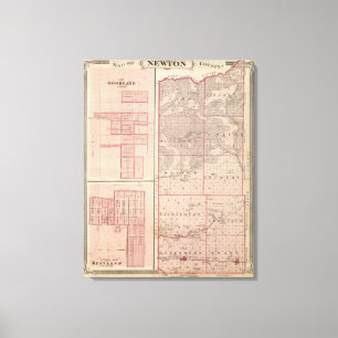 Map of Newton County with Goodland and Kentland Canvas Print