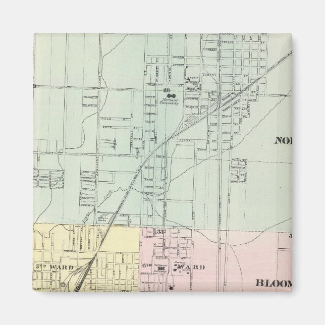 Map of Normal, Bloomington Magnet (Front)