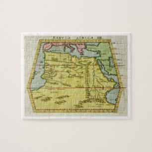 Map of North Africa, c.1580s (coloured engraving) Jigsaw Puzzle