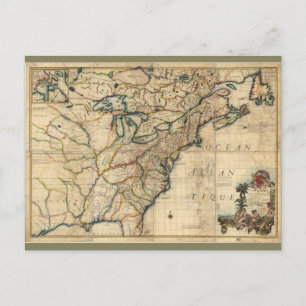 Map of North America (1777) Postcard