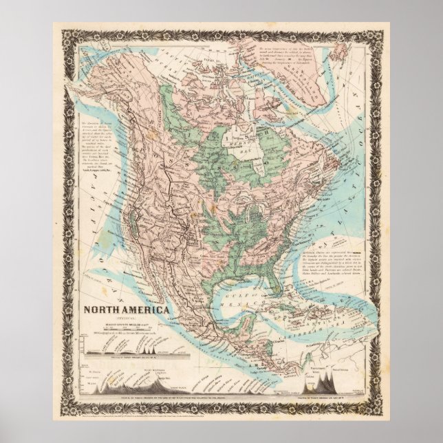 Map of North America (1859) Poster (Front)