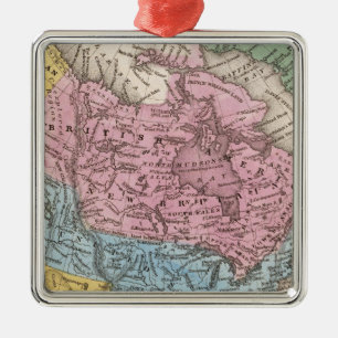 Map of North America 2 Metal Ornament