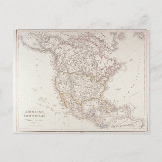 Map of North America 2 Postcard (Front)