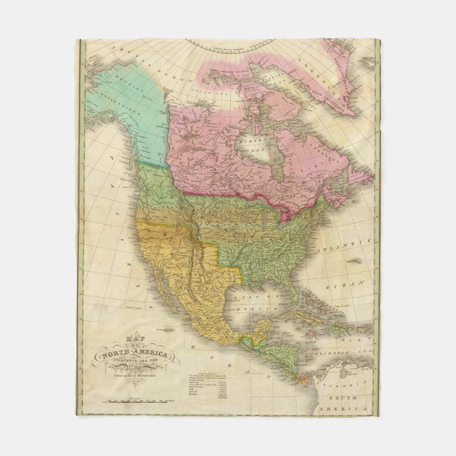 Map of North America 3 Fleece Blanket (Front)