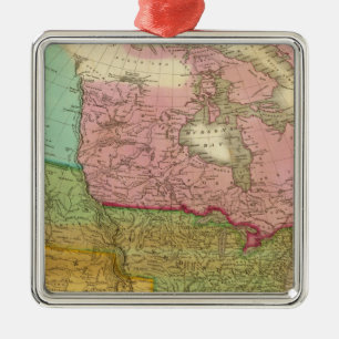 Map of North America 3 Metal Ornament