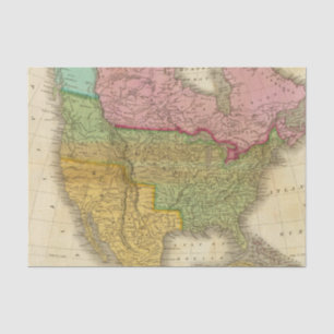 Map of North America 3 Tissue Paper