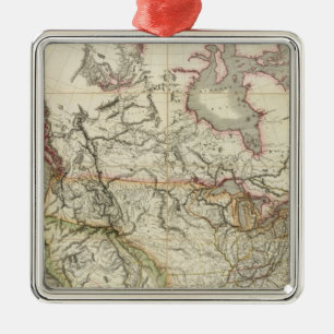 Map of North America 4 Metal Ornament