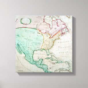 Map of North America Canvas Print