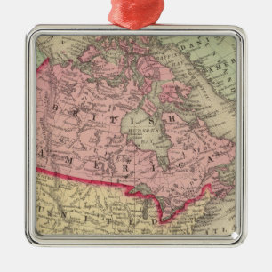 Map Of North America Metal Ornament