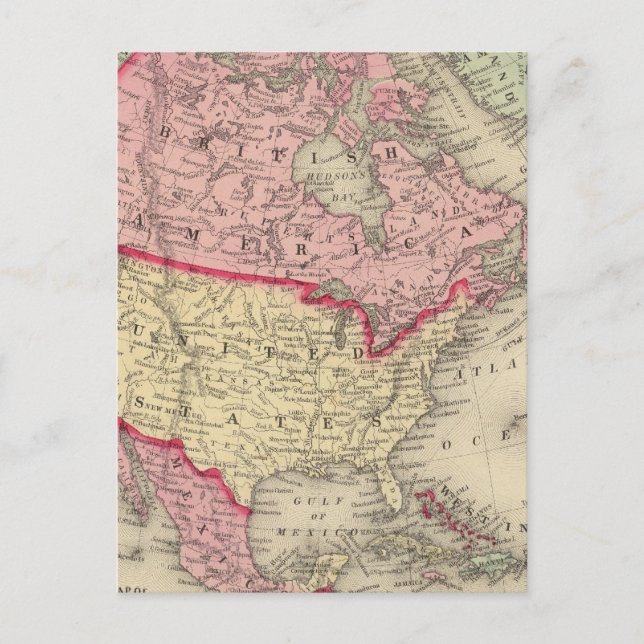 Map Of North America Postcard (Front)