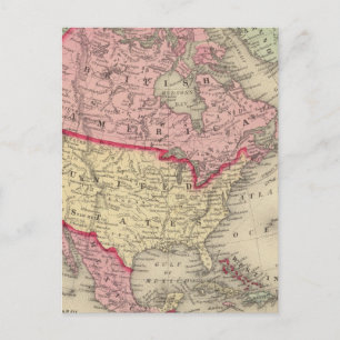 Map Of North America Postcard