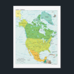 Map of North-America Postcard<br><div class="desc">Political map of North-America with Canada,  Mexico and the United States,  collect all the mapcards with the continents of the world:</div>