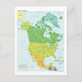 Map of North-America Postcard