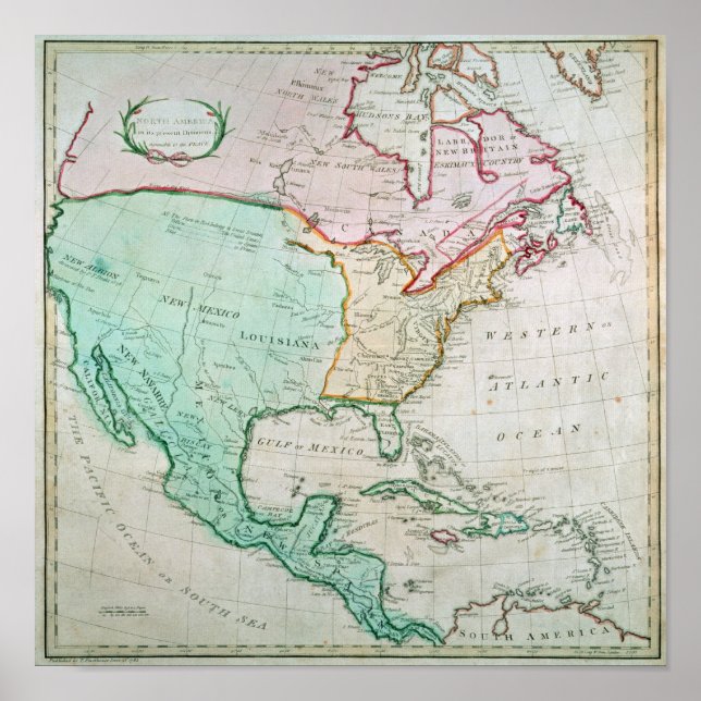 Map of North America Poster (Front)