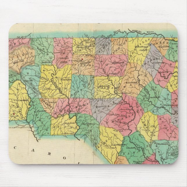 Map Of North Carolina Mouse Pad (Front)