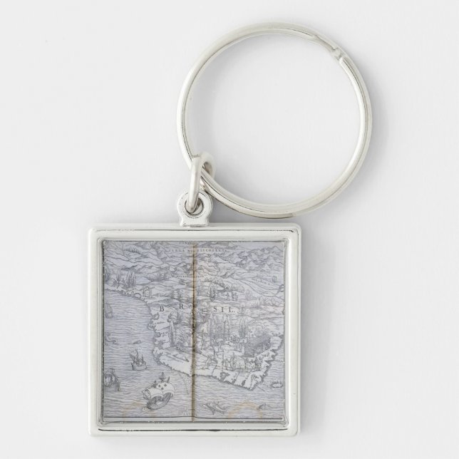Map of North-eastern Brazil Keychain (Front)