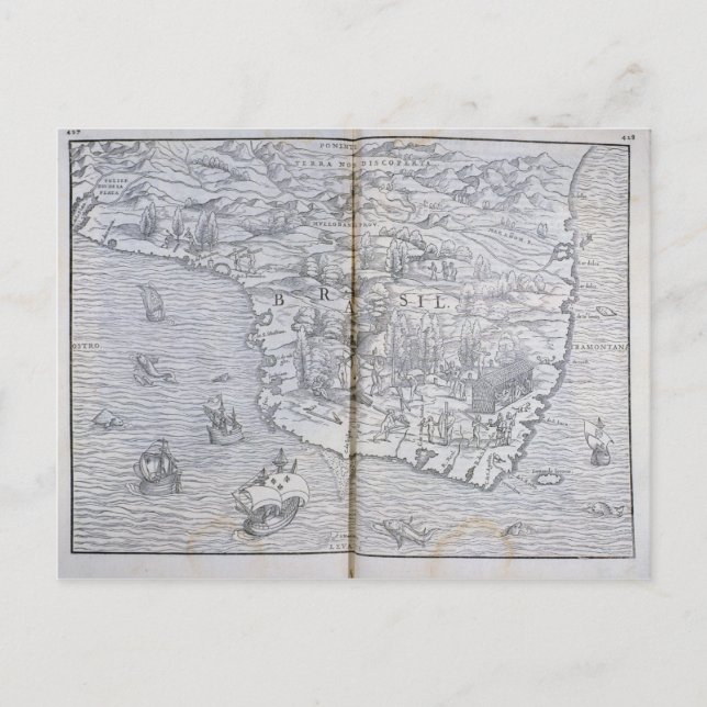 Map of North-eastern Brazil Postcard (Front)