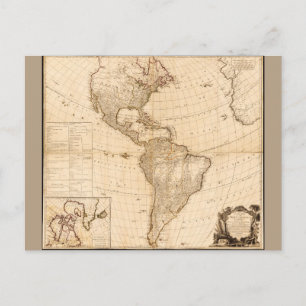 Map of North & South America (1786) Postcard