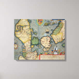 Map of Northern Europe, from 'Civitates Orbis Terr Canvas Print