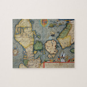 Map of Northern Europe, from 'Civitates Orbis Terr Jigsaw Puzzle