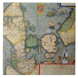 Map of Northern Europe, from 'Civitates Orbis Terr Tile
