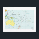 Map of Oceania Postcard<br><div class="desc">Political map of the continent Oceania with Australia,  New Zealand and all the little and bigger islands,  collect all the mapcards with the continents of the world:</div>