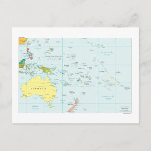 Map of Oceania Postcard