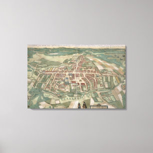 Map of Odense, from 'Civitates Orbis Terrarum' by Canvas Print
