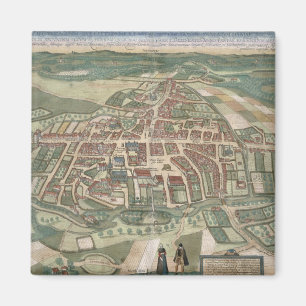 Map of Odense, from 'Civitates Orbis Terrarum' by Magnet