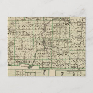 Map of Ogle County, Polo and Oregon Postcard