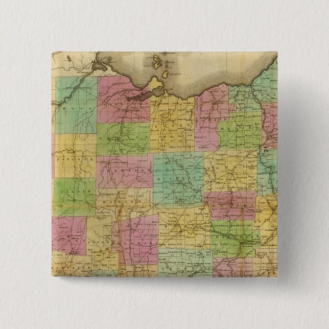 Map of Ohio 2 Inch Square Button (Front)